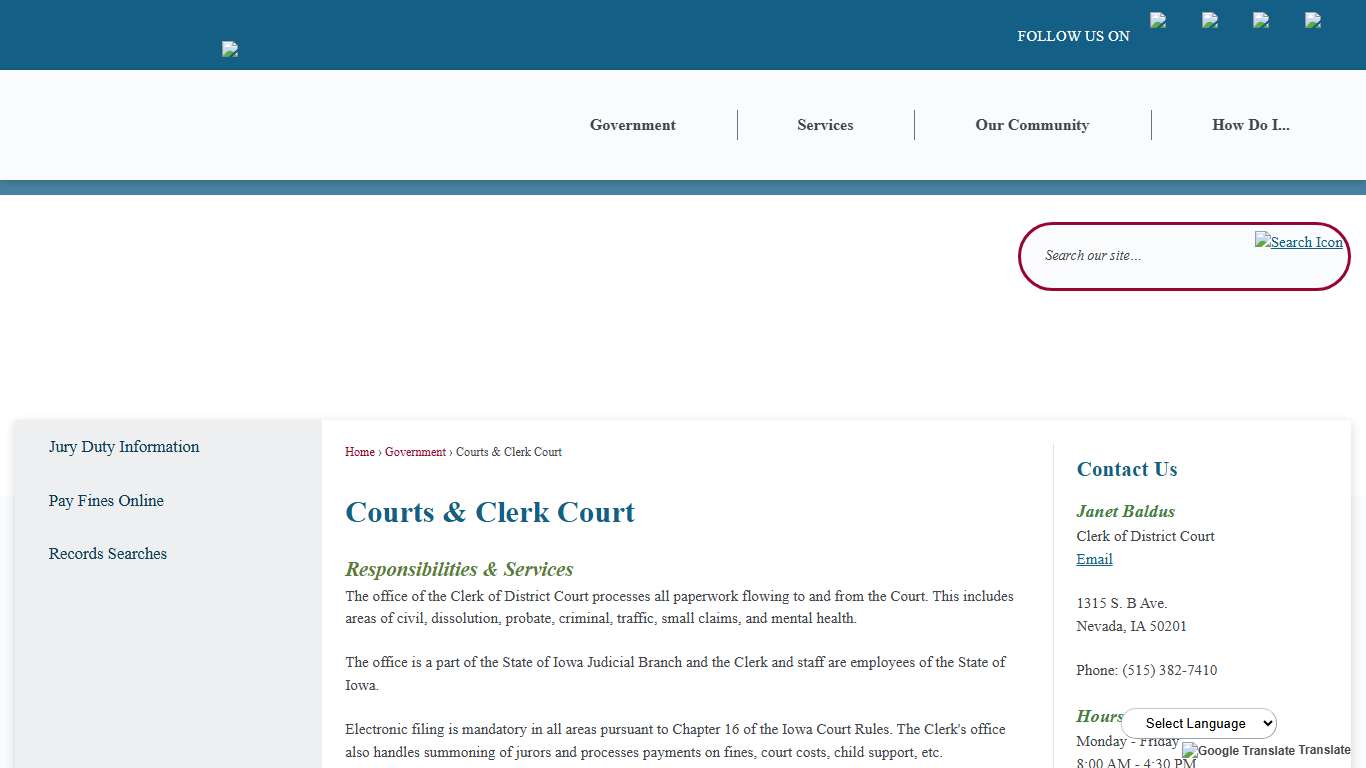 Courts & Clerk Court | Story County, IA - Official Website